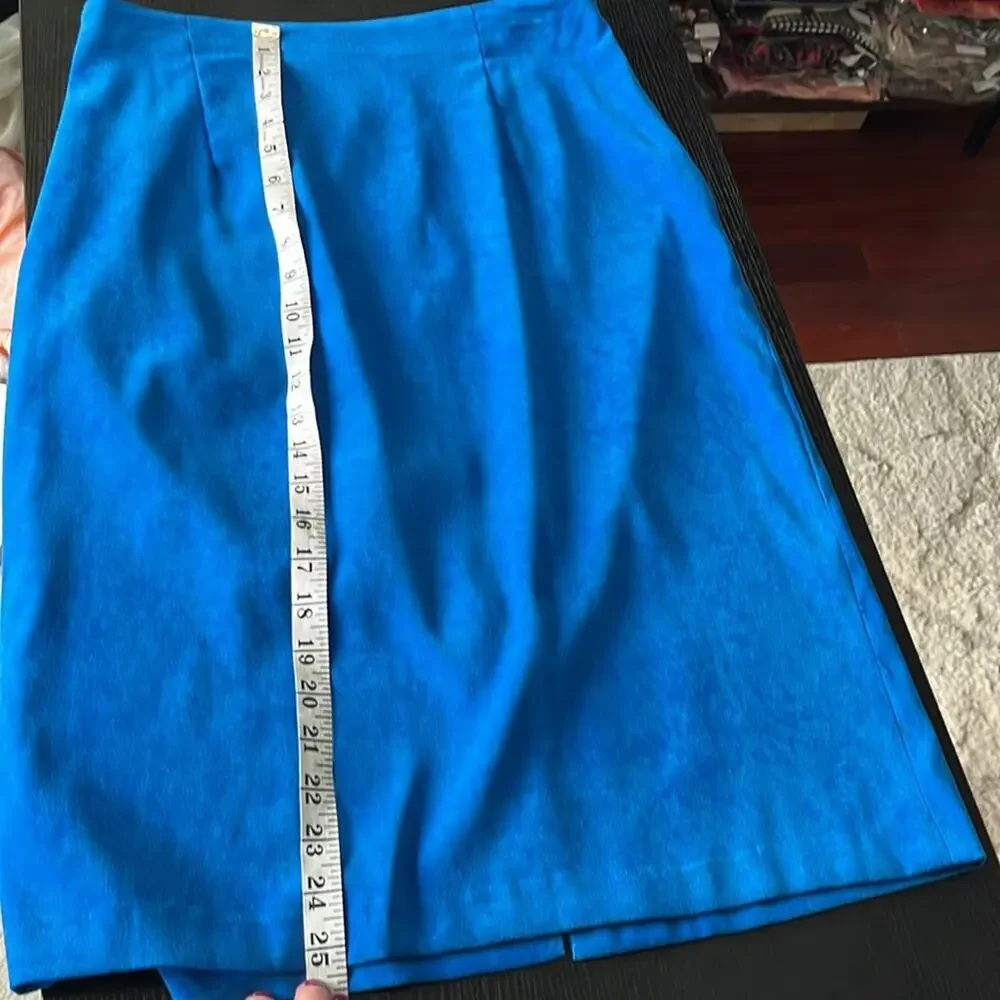 Vintage Leslie Fay Stunning Blue Blue Women's Skirt Set/Dress Suit - Picture 11 of 12